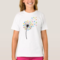 Flying colorful birds dandelion flow