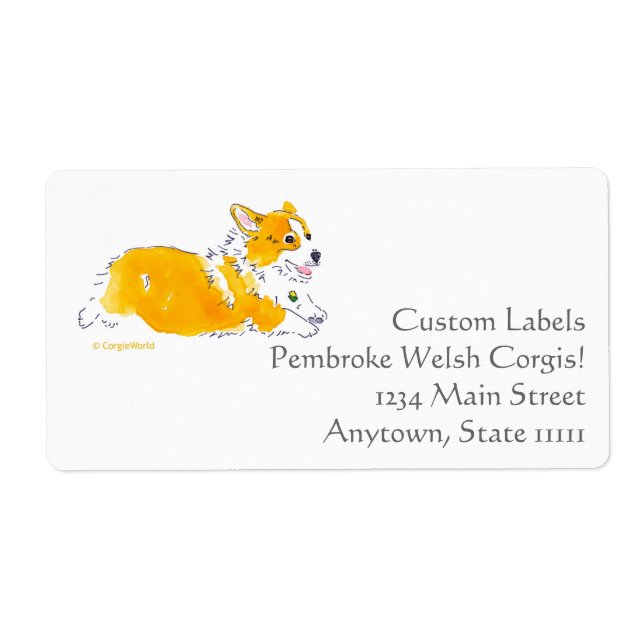 Flying Corgi Custom Labels (Front)