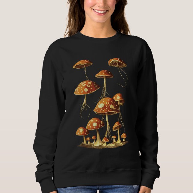 Flying Cottagecore Mushrooms Sweatshirt (Front)
