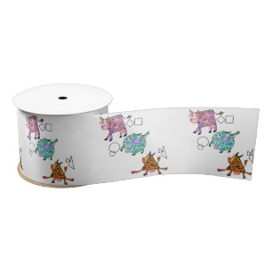 Flying Cows Ribbon Satin Ribbon