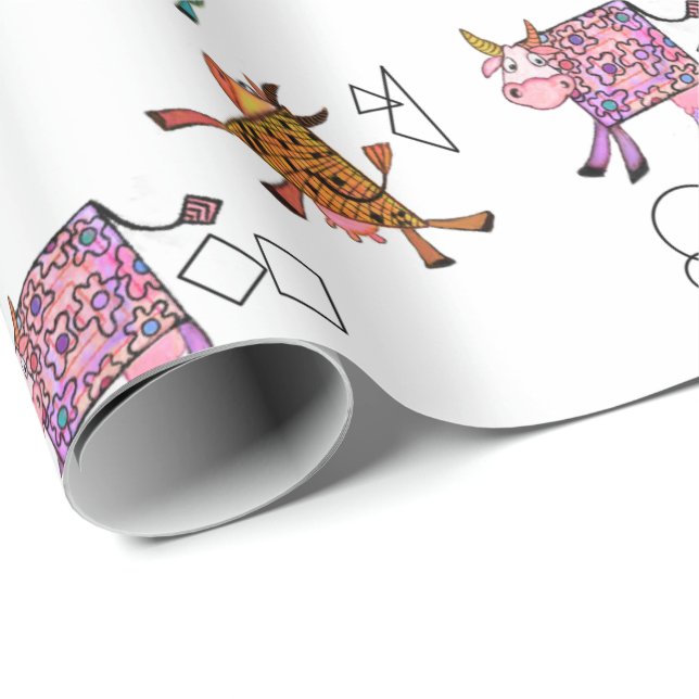 Flying Cows Wrapping Paper (Roll Corner)