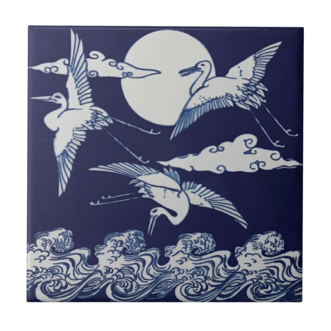 Flying Crane Tile - Christopher Dresser (Front)