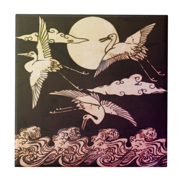 Flying Crane Tile - Christopher Dresser  (Front)