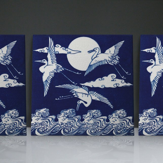 Flying Cranes Christopher Dresser Art Nouveau  Tile (Creator Uploaded)
