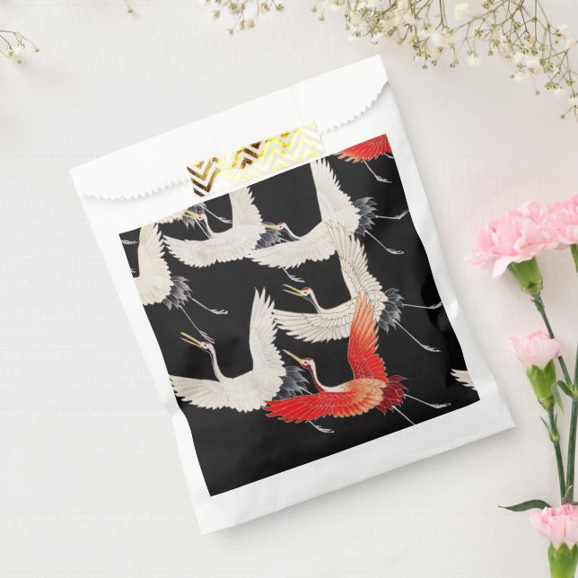 Flying Cranes: Japanese Bird Kimono Art Favour Bags (Sealed)