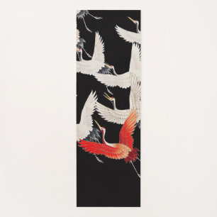 Flying Cranes: Japanese Bird Kimono Art Yoga Mat