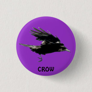 FLYING CROW Raven Wildlife Birds Series 3 Cm Round Badge