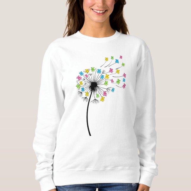 Flying cute bears dandelion flow sweatshirt (Front)
