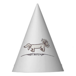 Flying Dachshund grey grey party hats