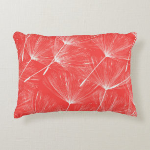 Flying Dandelion Seeds Vintage Background. Decorative Cushion