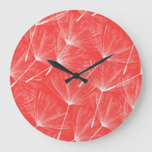 Flying Dandelion Seeds Vintage Background. Large Clock