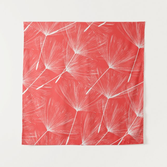 Flying Dandelion Seeds Vintage Background. Tapestry (Front)