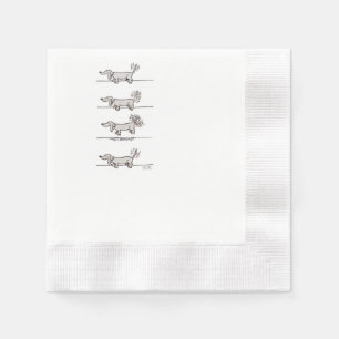 Flying Dauchshund coined paper cocktail napkins