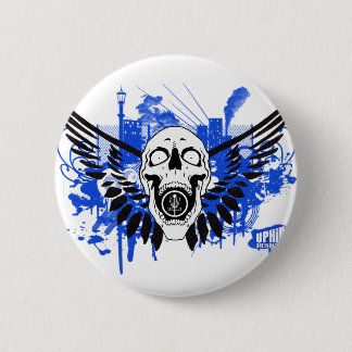 Flying Disc Golf Skull 6 Cm Round Badge