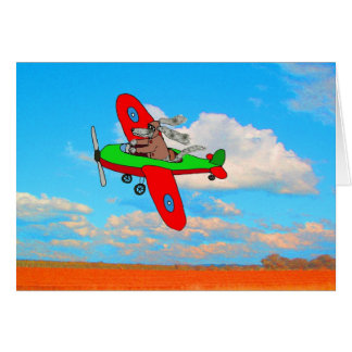 "Flying Dog" blank card, humour.