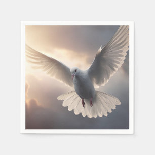 Flying Dove & Cloudy Sunny Sky Napkin