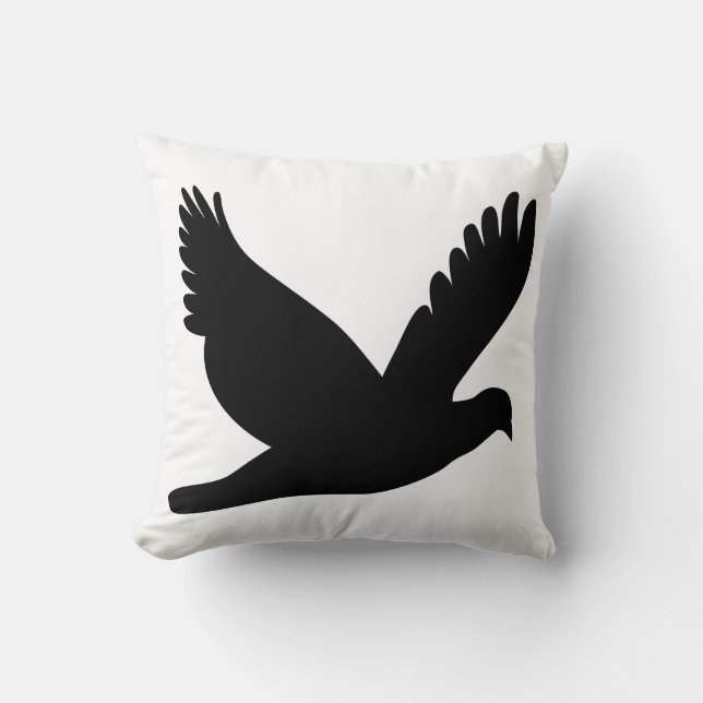 Flying Dove Silhouette Cushion (Front)