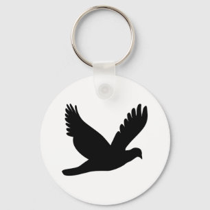 Flying Dove Silhouette Key Ring