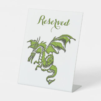 Flying Dragon Design Reserved Pedestal Sign