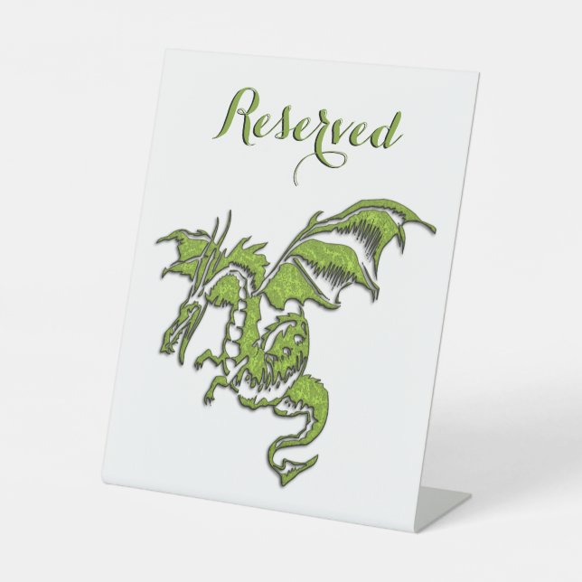 Flying Dragon Design Reserved Pedestal Sign (Front)