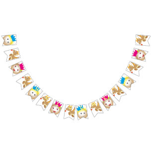 flying dragon fire in fairytale, party supplies bunting 