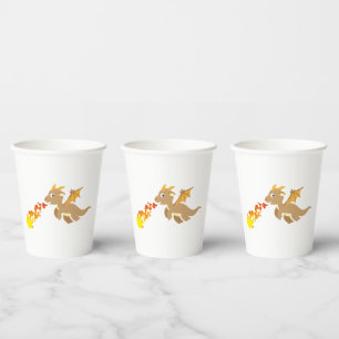 flying dragon fire in fairytale, party supplies paper cups