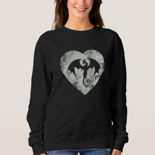 Flying Dragon Heart Mythical Dragons Vintage Lizar Sweatshirt
