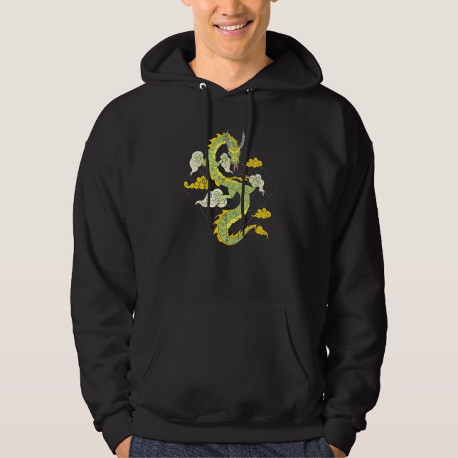 Flying Dragon Mythical Creature Fantasy Animal Fir Hoodie (Front)