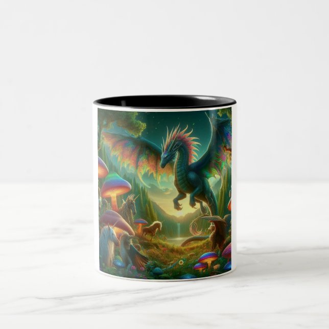 Flying Dragon Two-Tone Coffee Mug (Center)