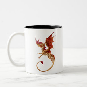 flying dragon Two-Tone coffee mug