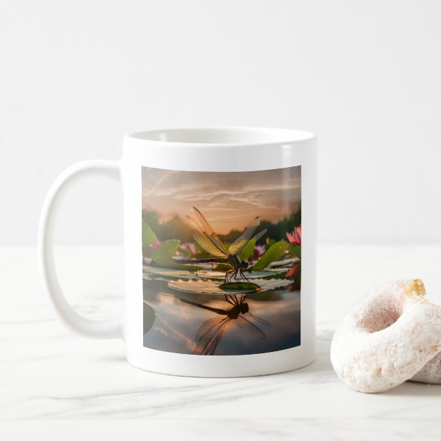 Flying Dragonfly Coffee Mug (With Donut)