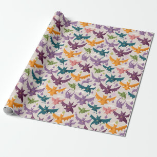 Flying Dragons and Clouds Wrapping Paper