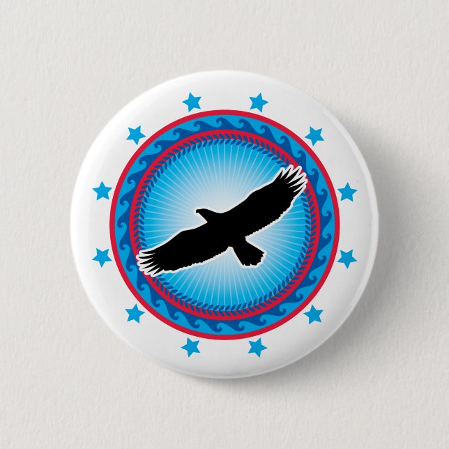 Flying Eagle 6 Cm Round Badge (Front)