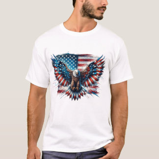 Flying Eagle American Flag July 4th Independence T-Shirt