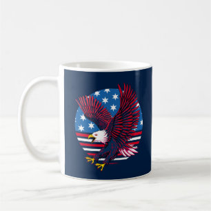 Flying Eagle and American Flag Coffee Mug