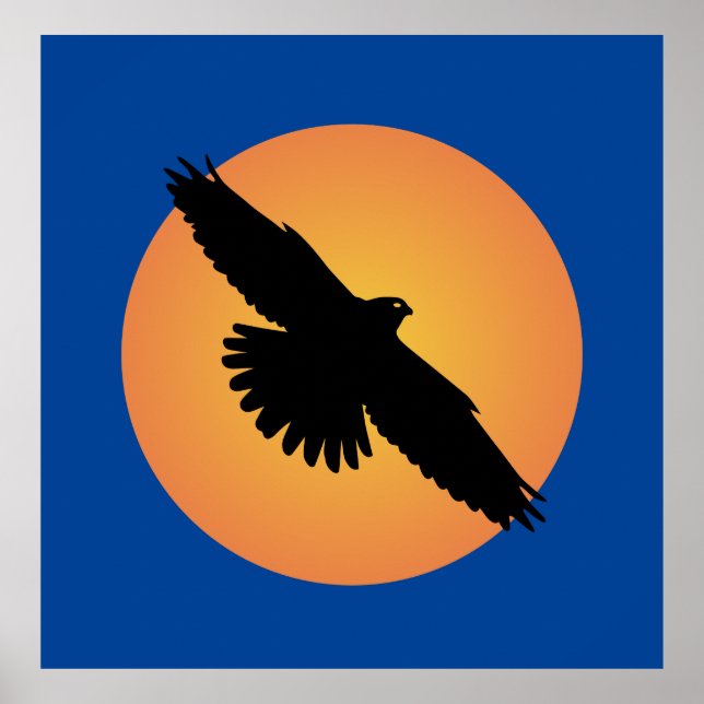 Flying eagle at front of the sun poster (Front)