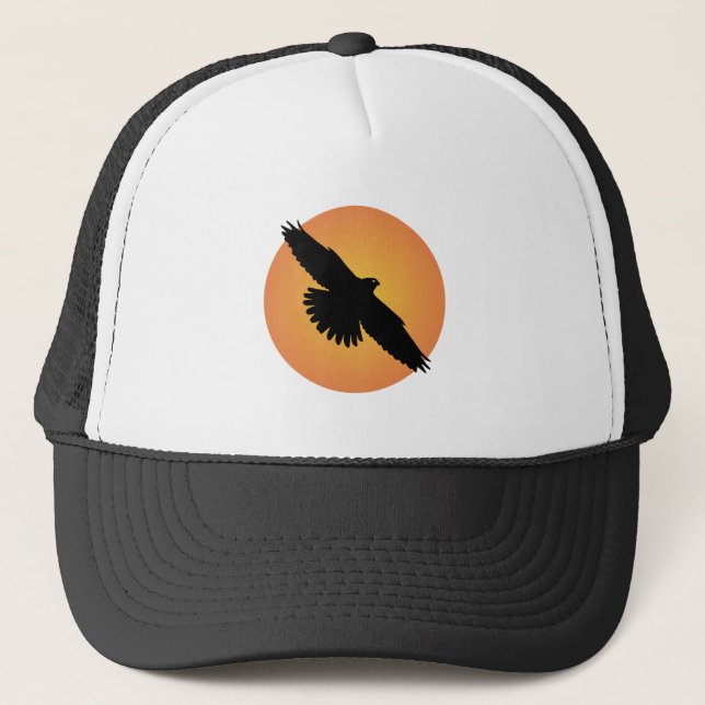 Flying eagle at front of the sun trucker hat (Front)
