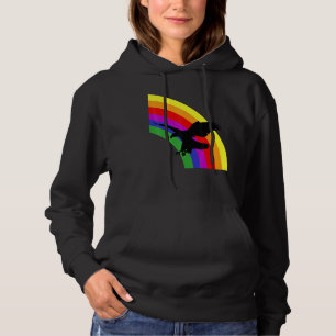Flying Eagle Black Silhouette And Rainbow Sandymap Hoodie