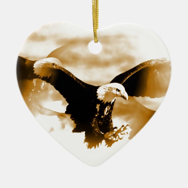 Flying Eagle Ceramic Tree Decoration (Front)