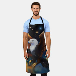 Flying Eagle Colourful Cosmic Art, Apron