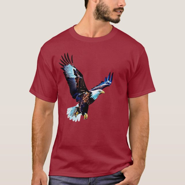 Flying Eagle Designed Mans T-Shirt  (Front)
