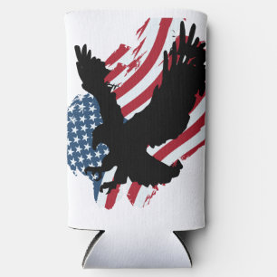 Flying Eagle Patriotic Seltzer Can Cooler