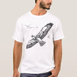 Flying Eagle T-Shirt Vintage Bird of Prey Line Art