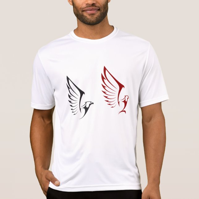 Flying Eagles Bold Bird Illustration T-Shirt (Front)