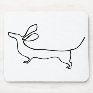 Flying ears Dachshund one line illustration Mouse Pad