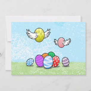 Flying Easter Eggs Invitation