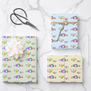 Flying Easter Eggs Wrapping Paper Sheet