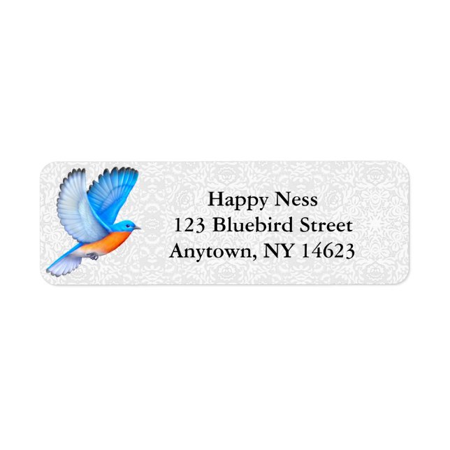Flying Eastern Bluebird Address Labels (Front)