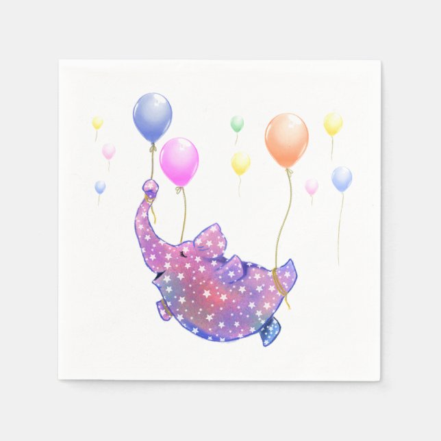 Flying Elephant Napkins (Front)