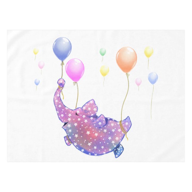 Flying Elephant Tablecloth (Front (Horizontal))